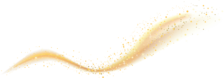 Magic golden waves sparkle with dust.